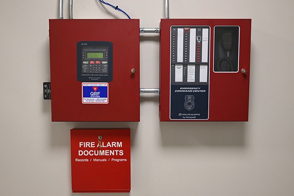 A red box that says fire alarm documents on it