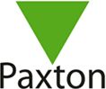 A green triangle with the word paxton below it.