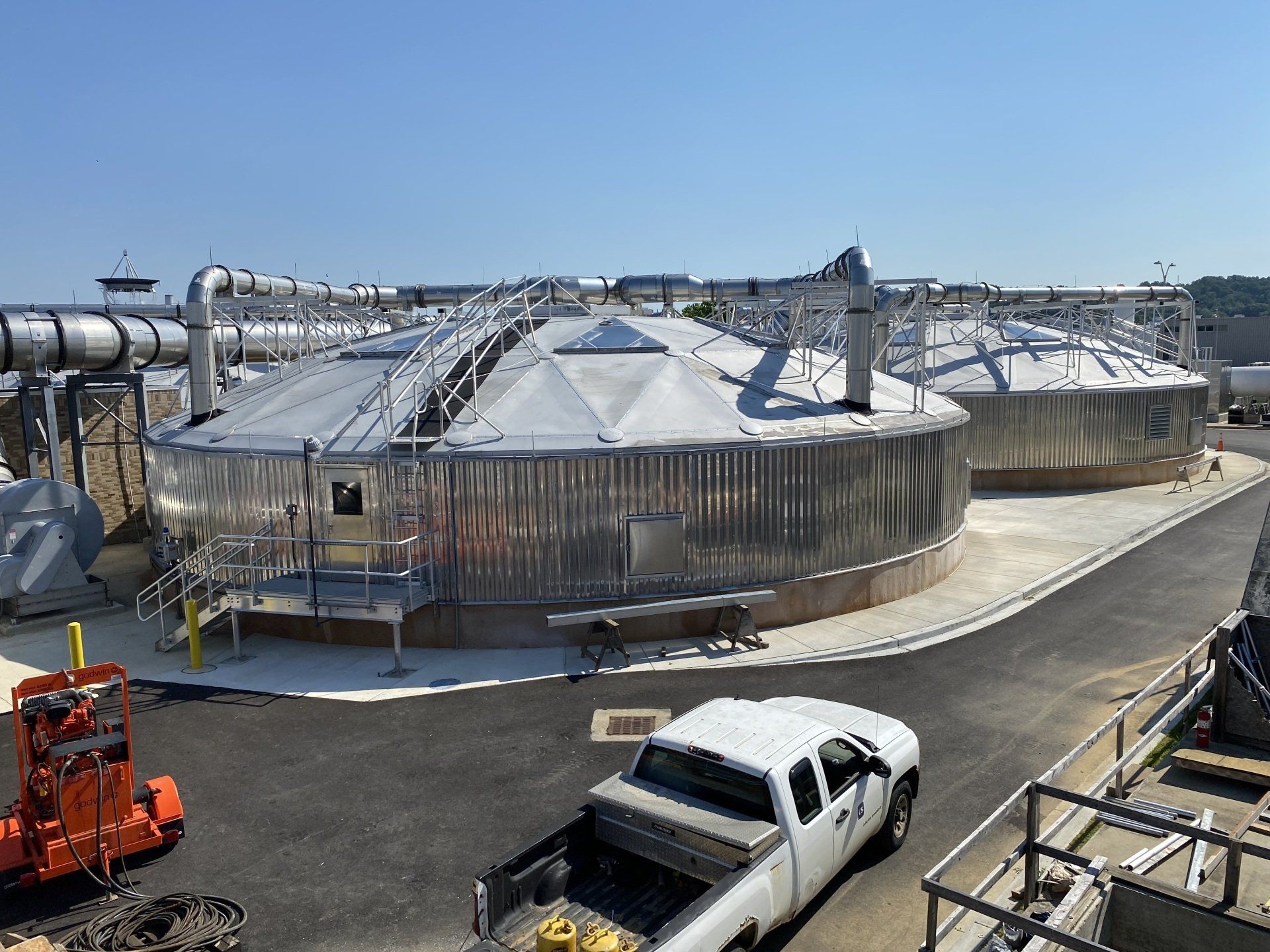 Completed tanks with cover installed