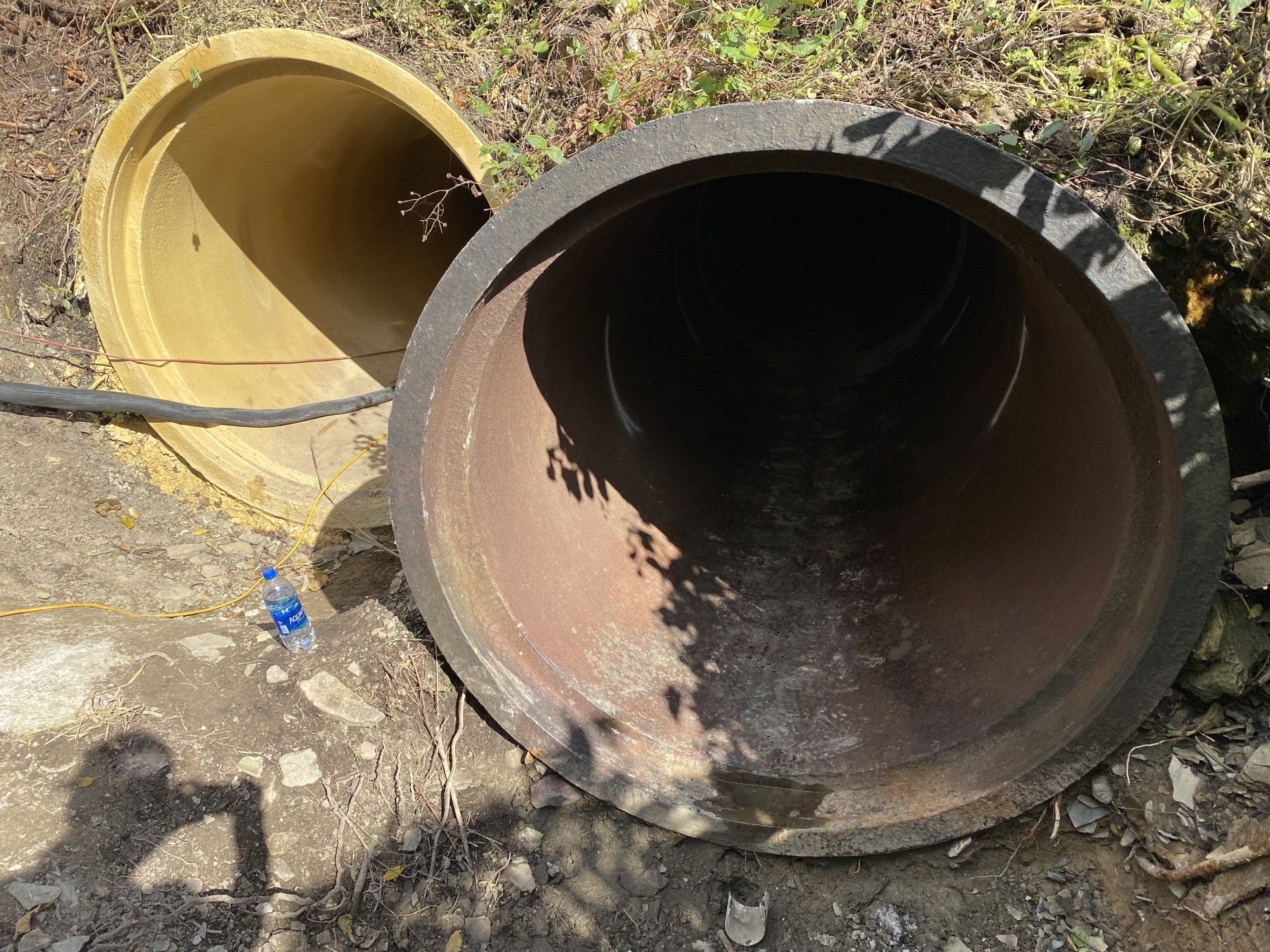 Trenchless rehabilitation in progress on twin 60