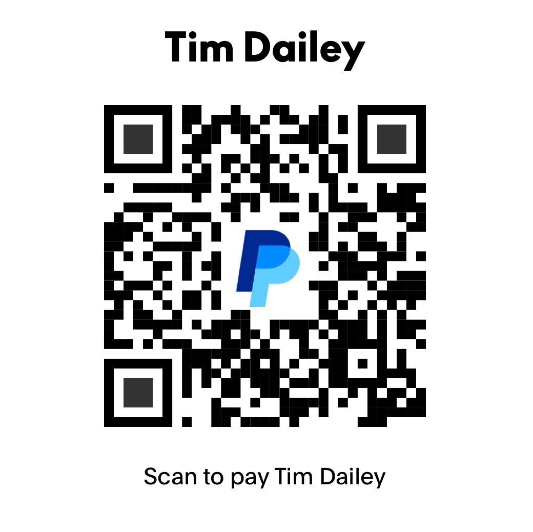 QR code for PayPal payment to Tim Dailey.