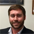 A silhouette of a man 's head on a white background.