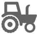 a black and white tractor icon on a white background .