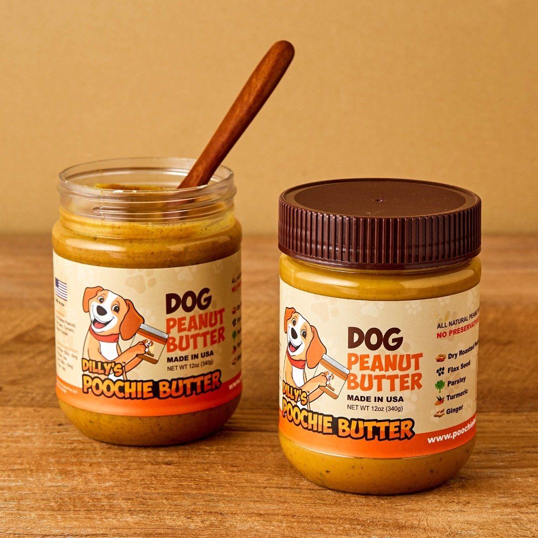dogs eating peanut butter