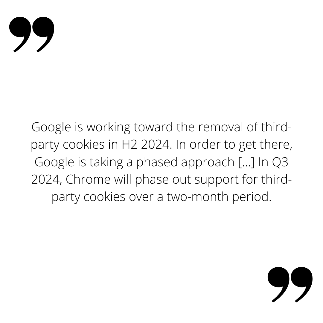 Zitat von Google, welches nun das exakte Ende der Third-Party-Cookies aufzeigt