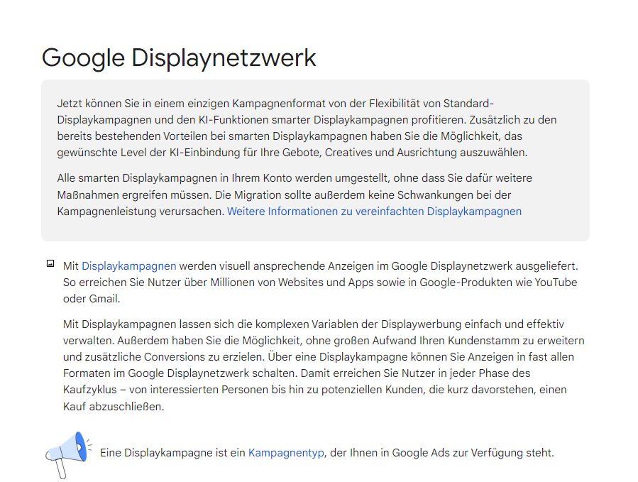 Beitrag von Google über Displaynetzwerk