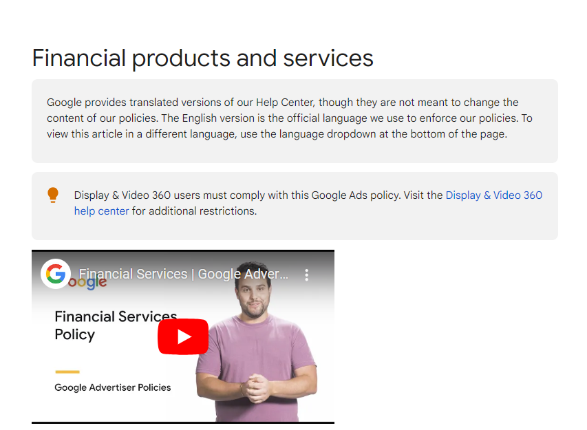 Google Support zu den Änderungen im Google Reglement