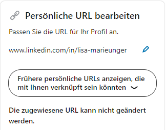 LinkedIn private URL