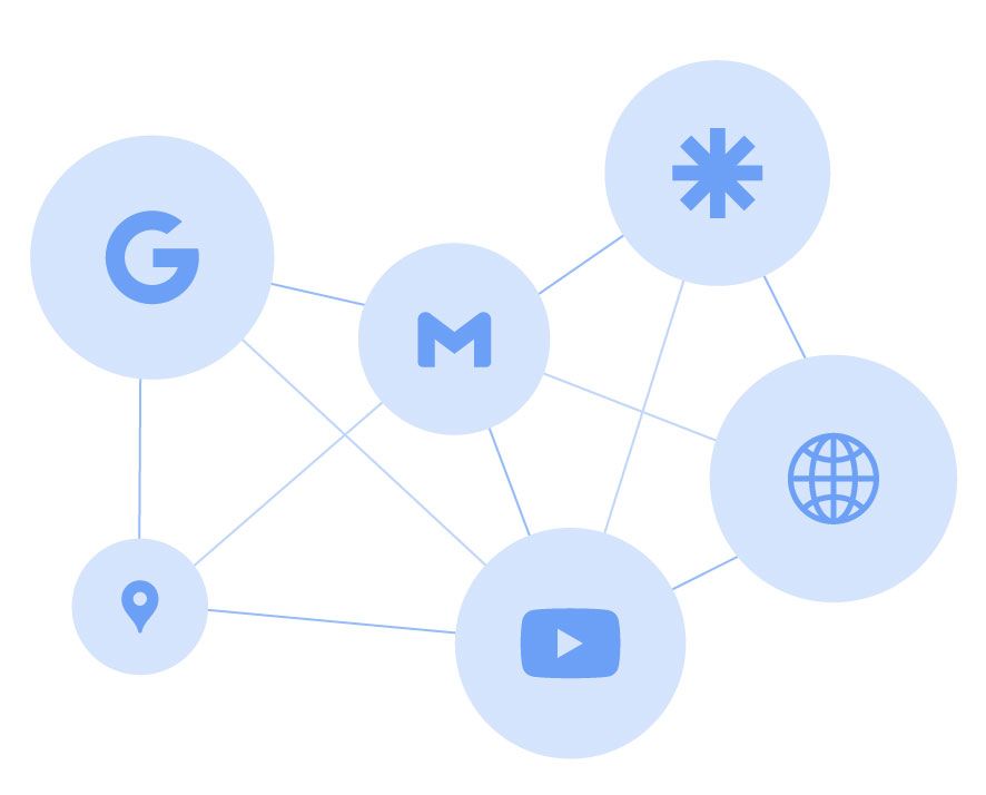 Illustration Google Suchnetzwerk