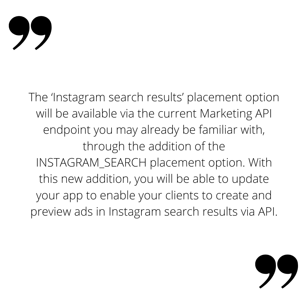 Zitat von Instagram über die neu verfügbaren Funktionen