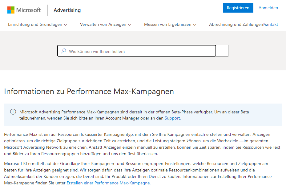 Informationen zu Performance Max-Kampagnen