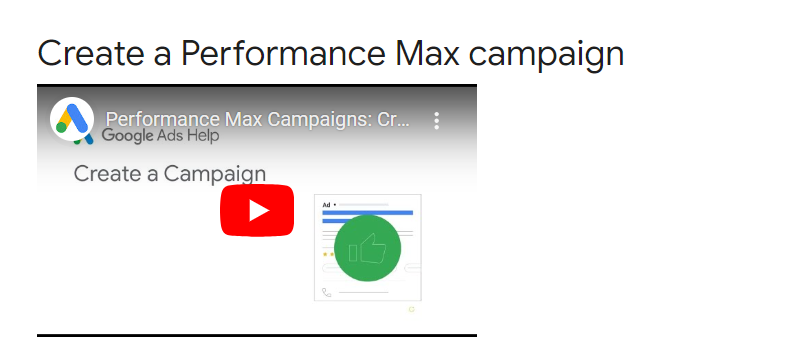 Bild eines Video über das Erstellen einer Performance Max Kampagne