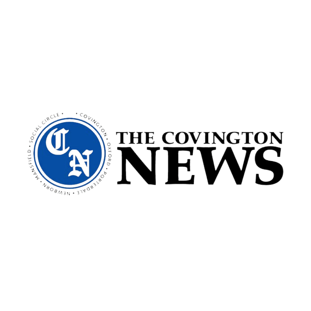 The Covington News logo with blue circular CN emblem and black newspaper text on a white background