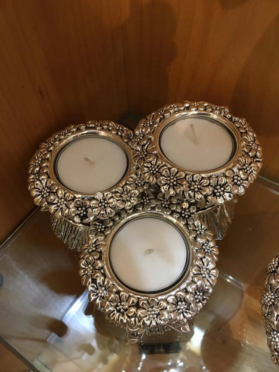 Porta candele in argento