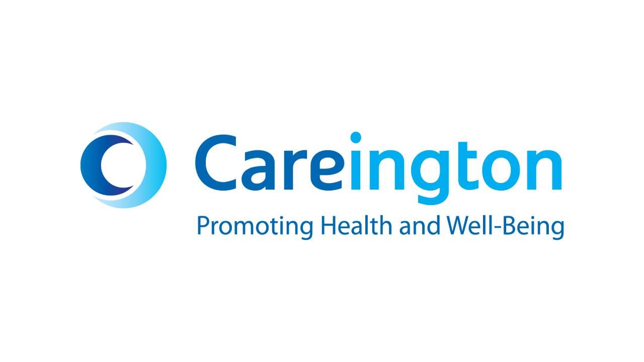 The Careington logo, featuring a circular blue icon and the text "Promoting Health and Well-Being" in a light blue font.