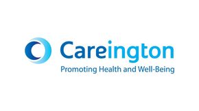 The Careington logo, featuring a circular blue icon and the text "Promoting Health and Well-Being" in a light blue font.
