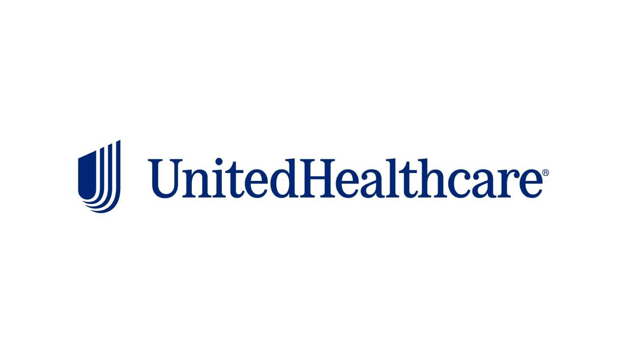 The blue UnitedHealthcare logo featuring a stylized 'U' icon next to the company name in a serif font.
