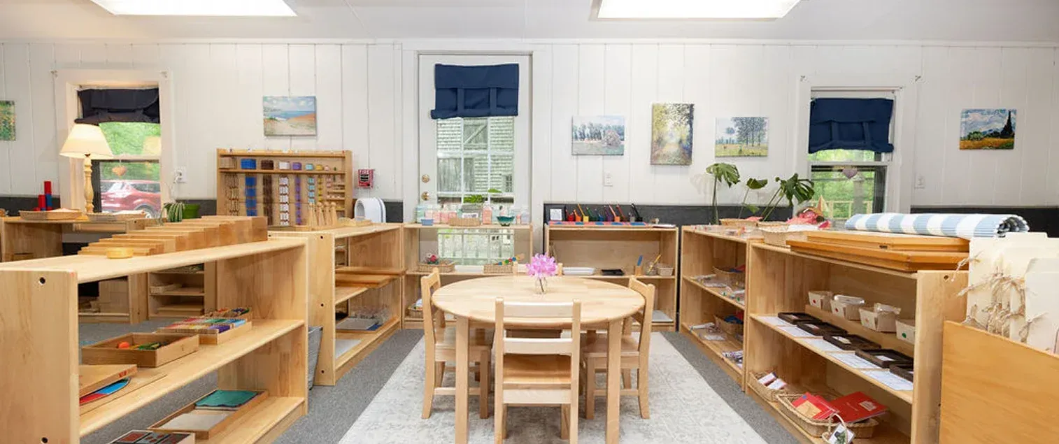 Child working with Montessori materials