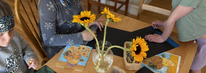 Children playing at home during spring break activities with hands-on, screen-free learning material