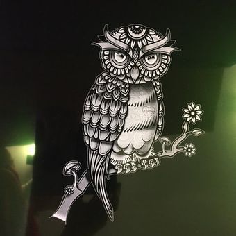 laser etched owl