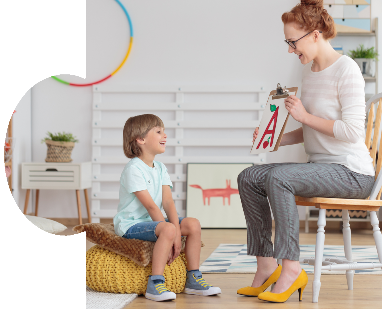 Woman shows a letter