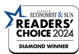 The logo for readers ' choice 2024 is a diamond winner.