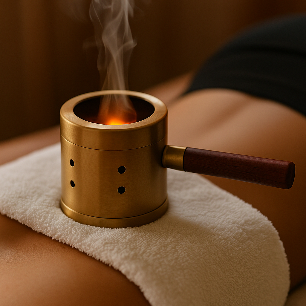 A woman is getting a acupuncture treatment on her back.