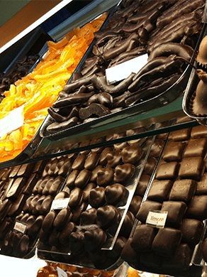 Vetrina con cioccolati