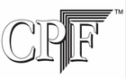 A black and white logo for a company called cpf