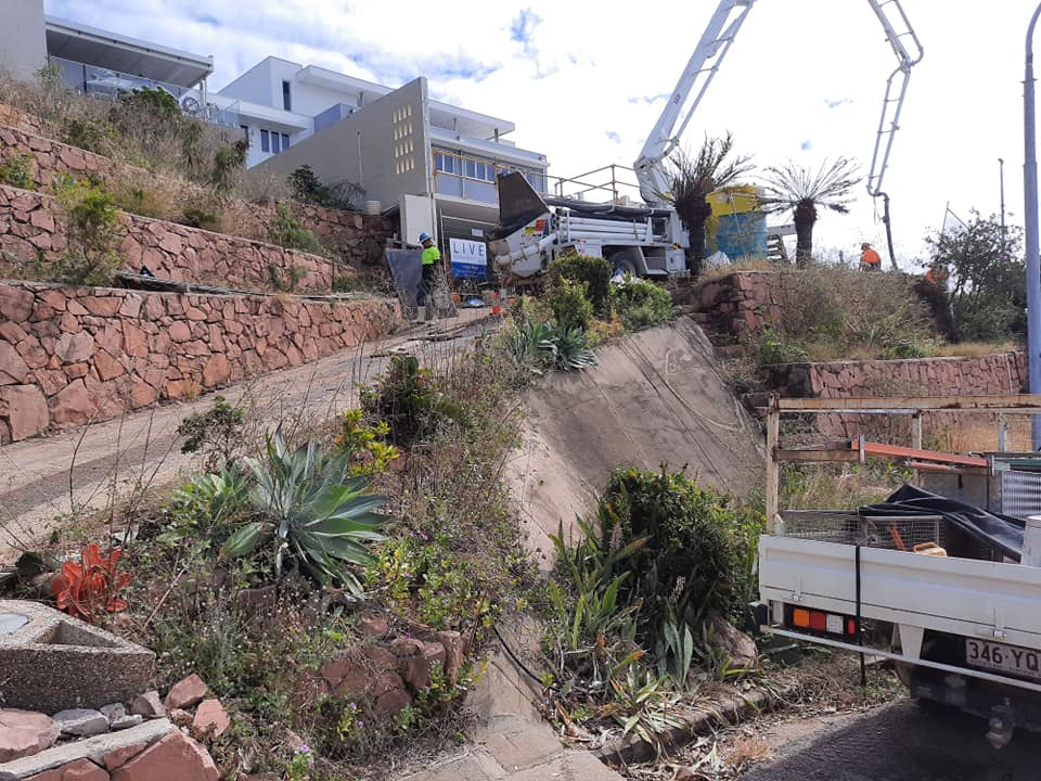 Pumping concrete on hillside — Gallery in Townsville, QLD