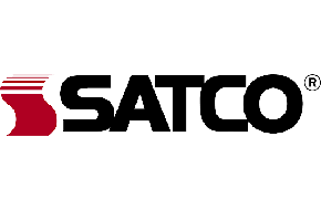 A black and red logo for a company called satco