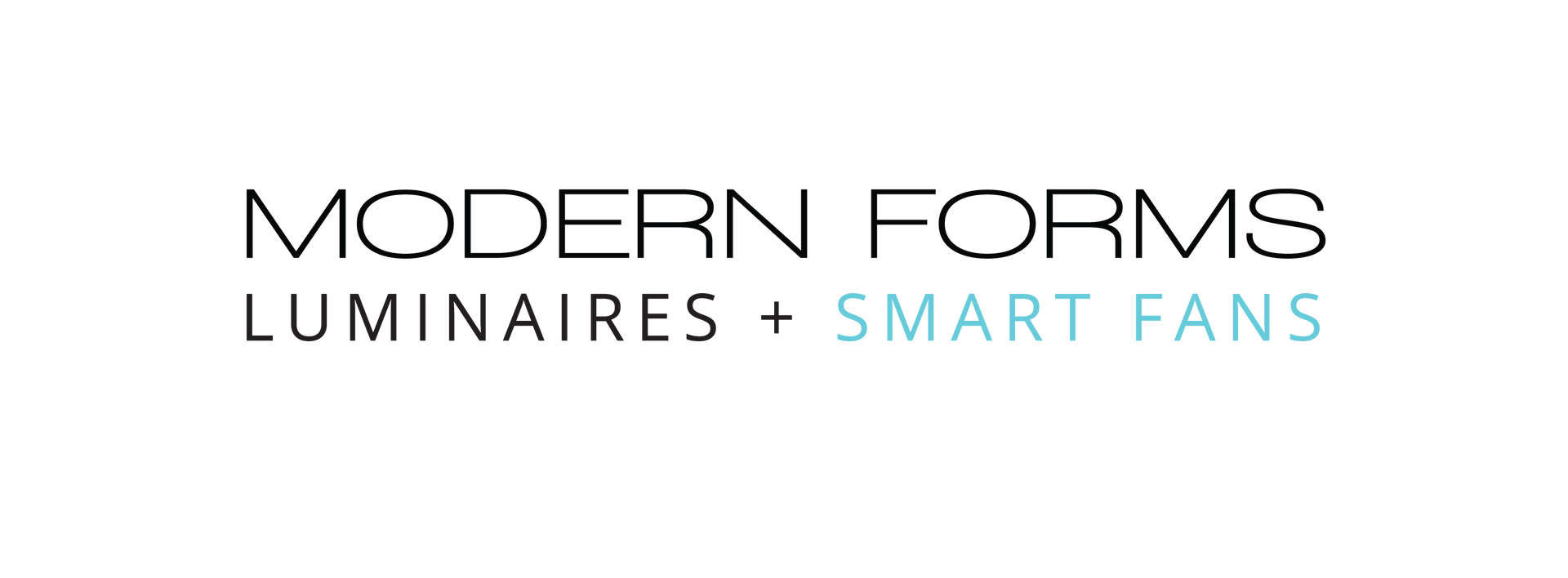 The logo for modern forms luminaires and smart fans.