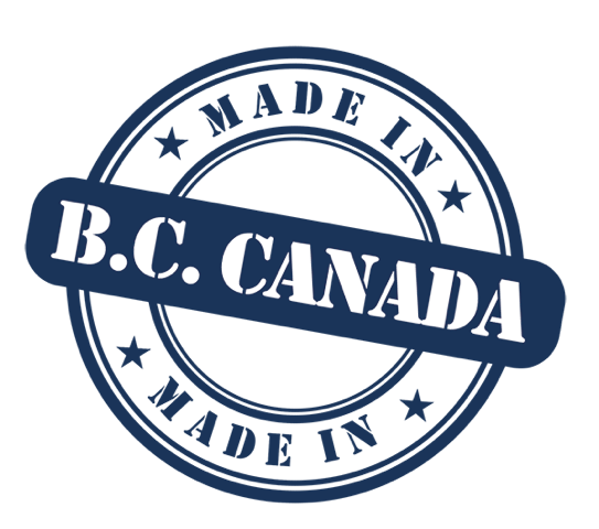 A stamp that says made in b.c. canada