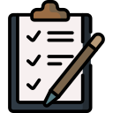 A clipboard with a pen and a checklist on it.