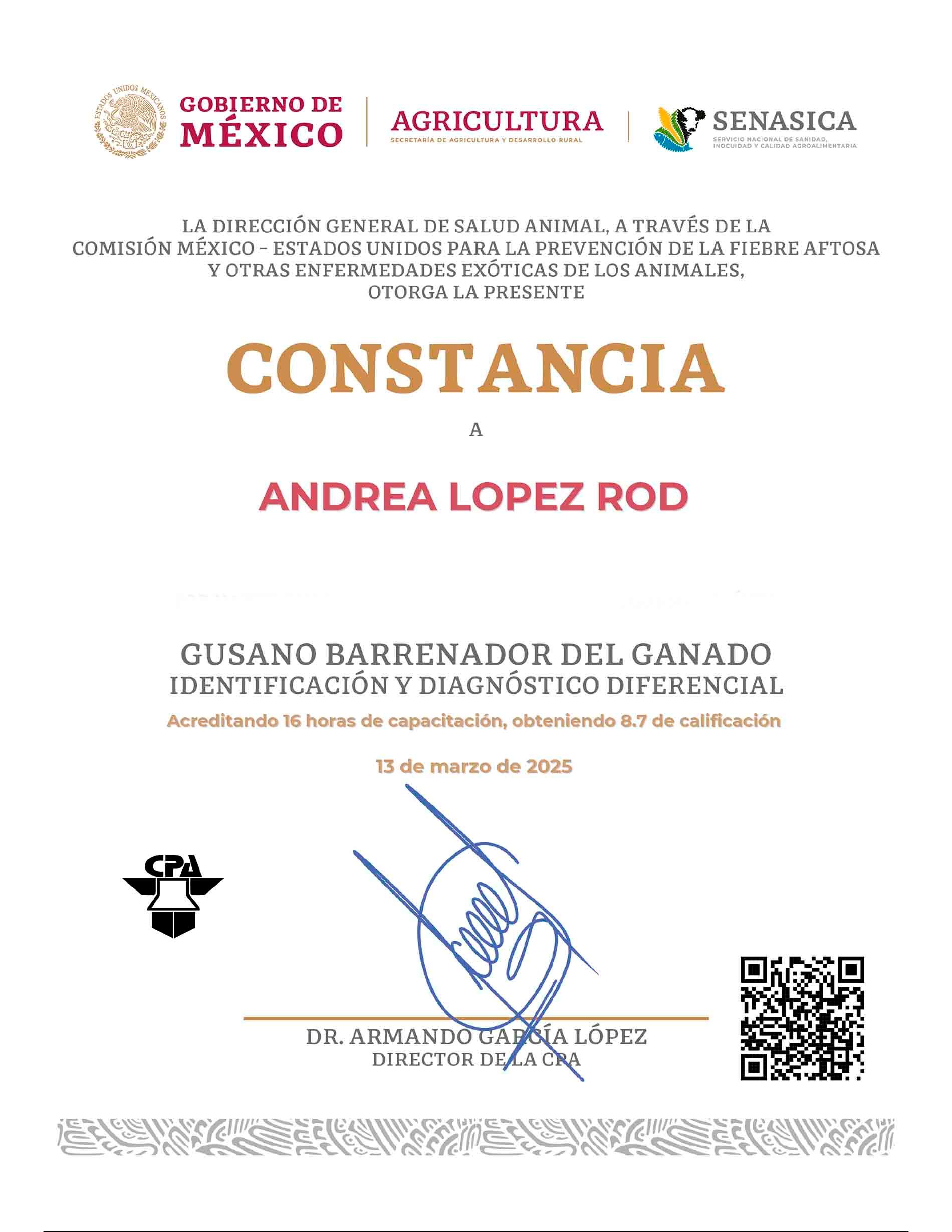 certificado libre de gusano barrenador mascotas leon guanajuato