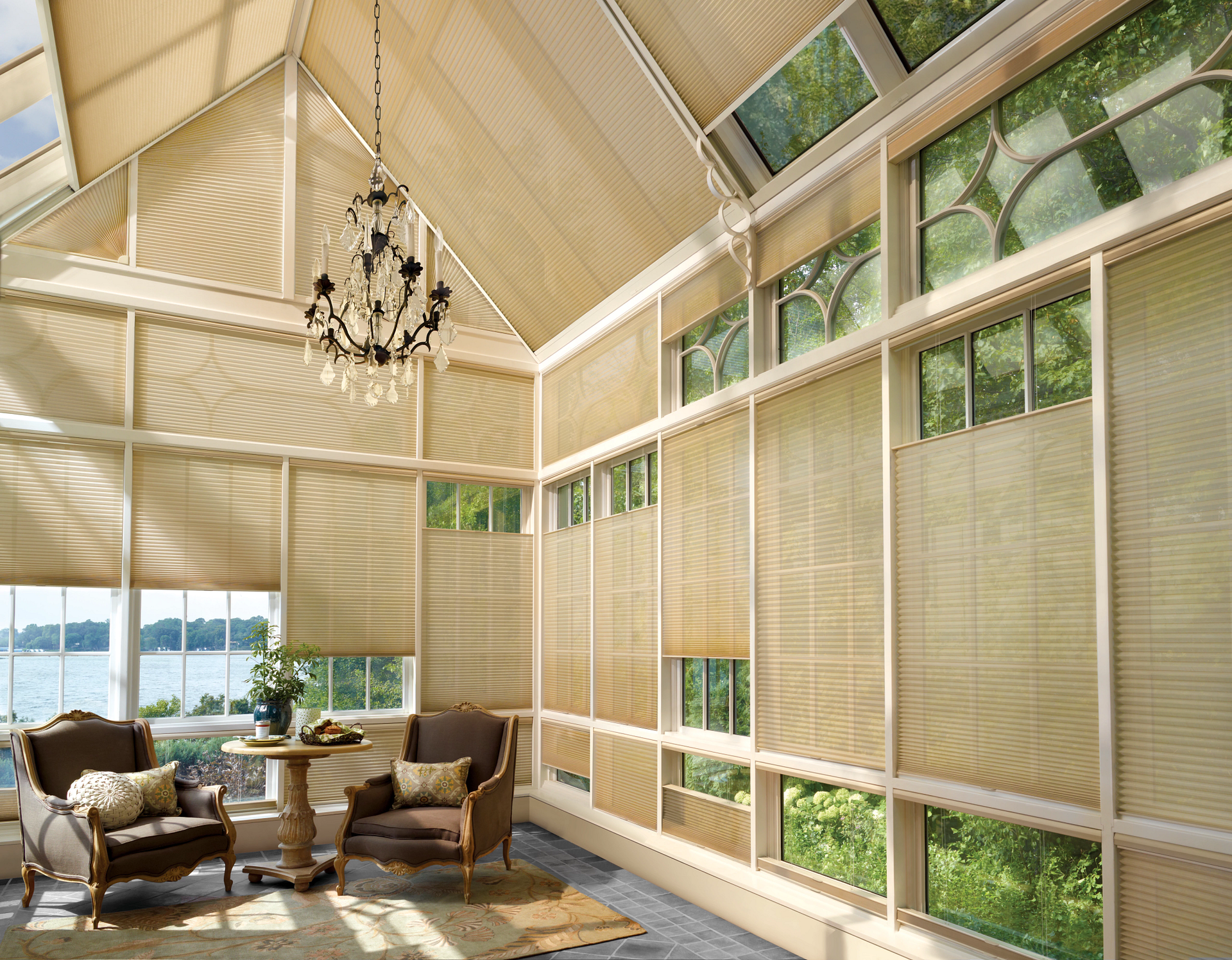 Hunter Douglas Duette® Cellular Shades covering a skylight window near Hopkins, MN.