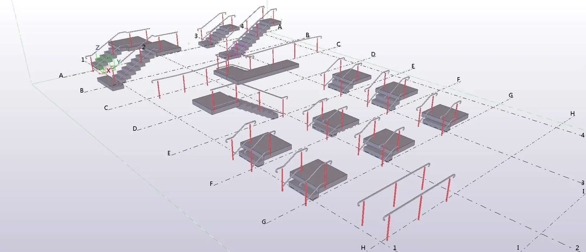 A 3d Model Of A Building With A Lot Of Stairs — BM Steel Fabrication In Forster, NSW
