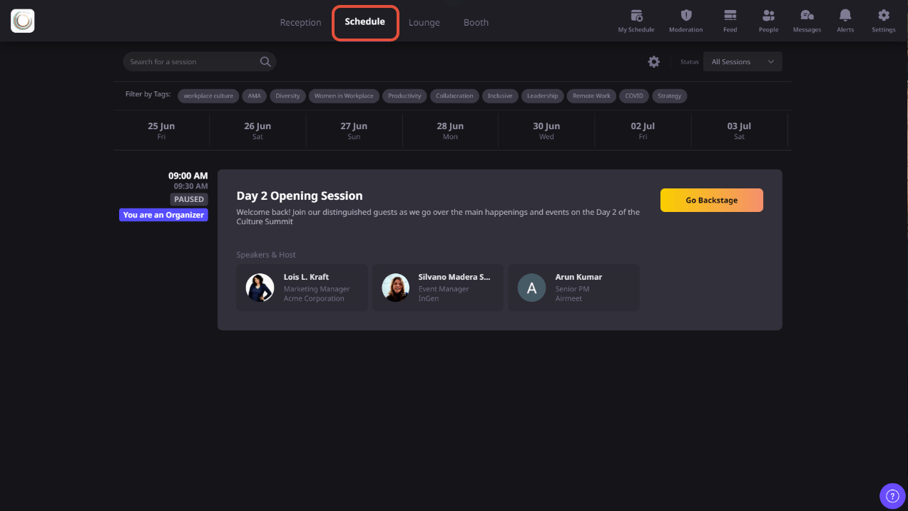 A screenshot of a website with two people on it.