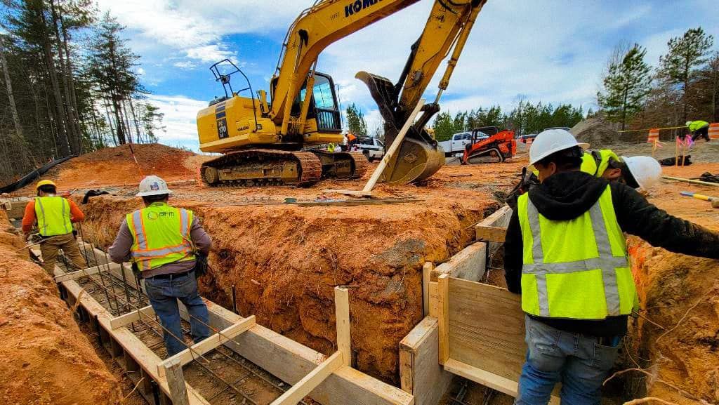 A Group of Construction Workers Are Working on a Construction Site