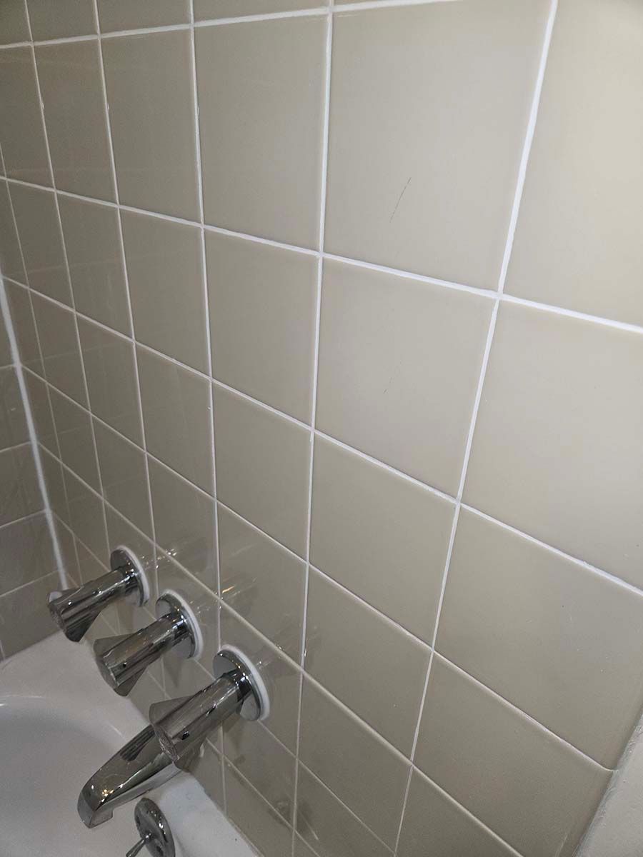 Regrouting shower faucet fixtures