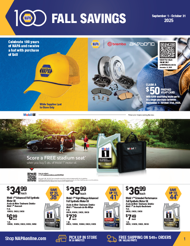 Retail Flyer at NAPA Auto Parts Mount Washington Valley