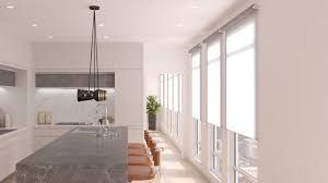 A kitchen with a long island and lots of windows. Premier Lighting & Home Automation in Dallas Fort Worth (DFW).