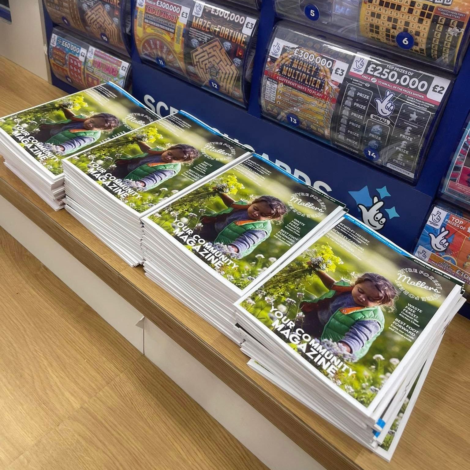 Photo showing issue 3 of Wyre Forest Matters Magazine available to collect at a local shop.
