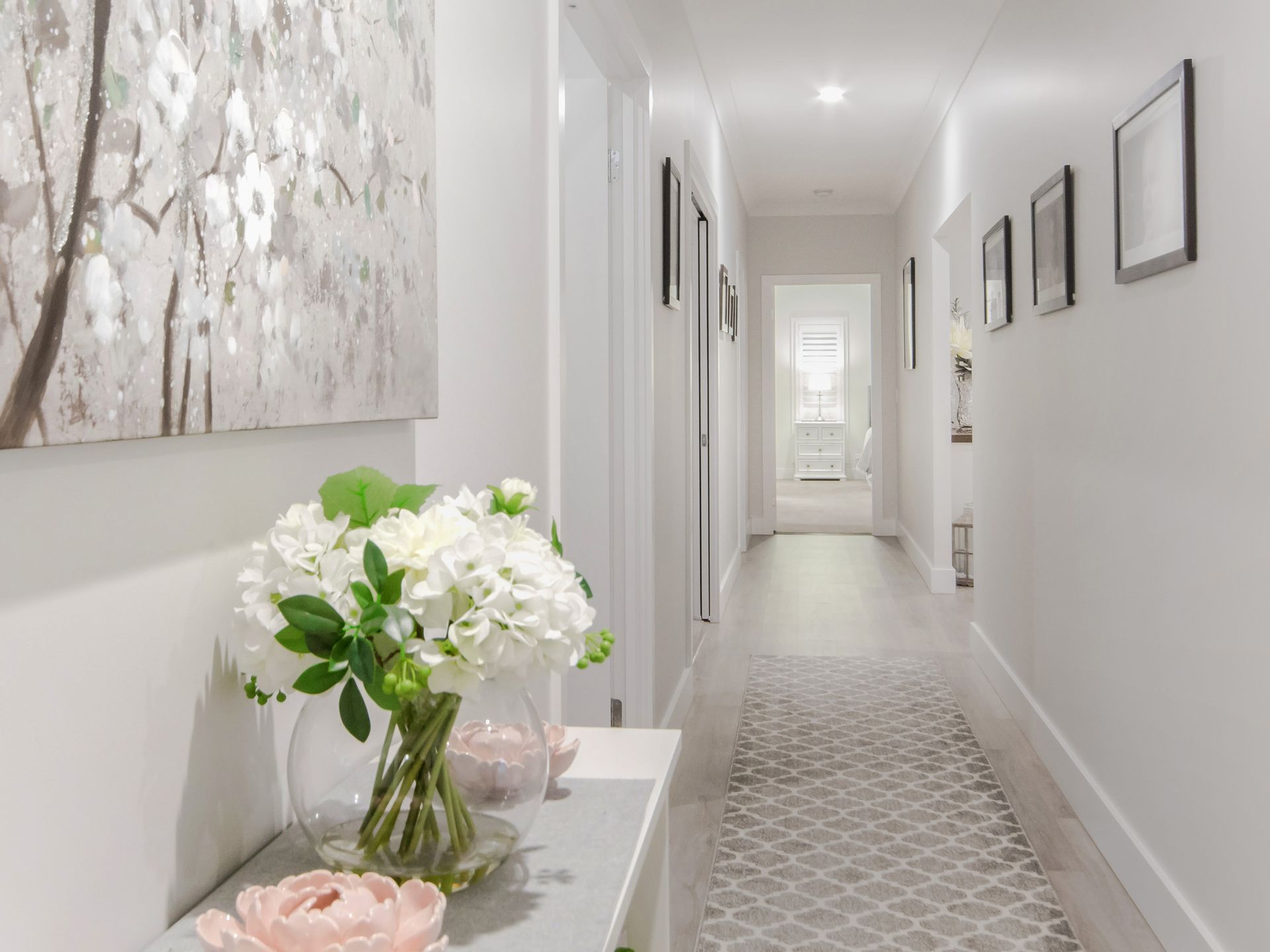 A Bright Hallway With a White Console — Michael Duncan Constructions Pty Ltd in Robina, QLD