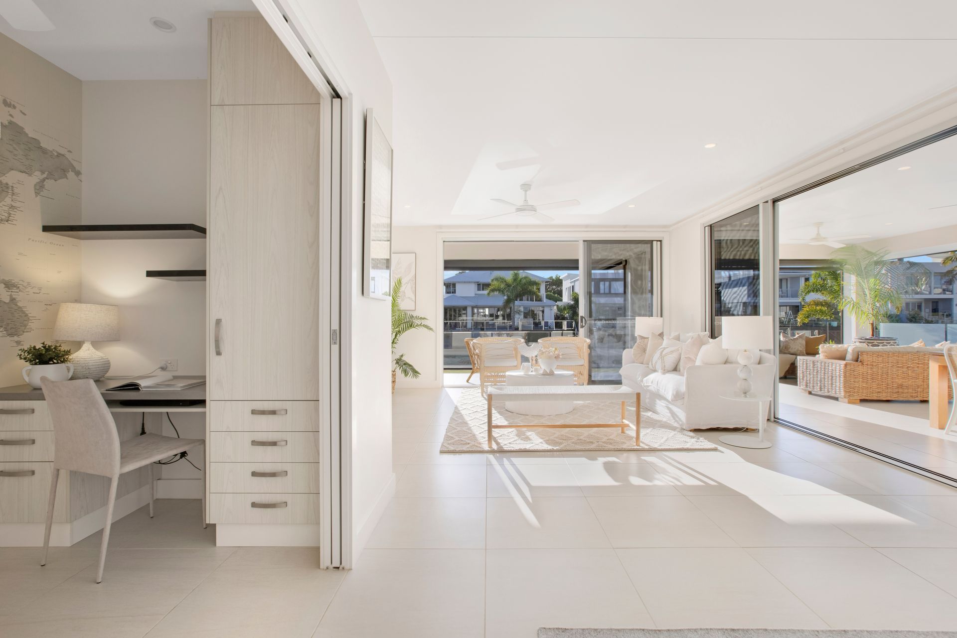 A Modern Home Interior Showing a Small Study Nook — Michael Duncan Constructions Pty Ltd in Robina, QLD