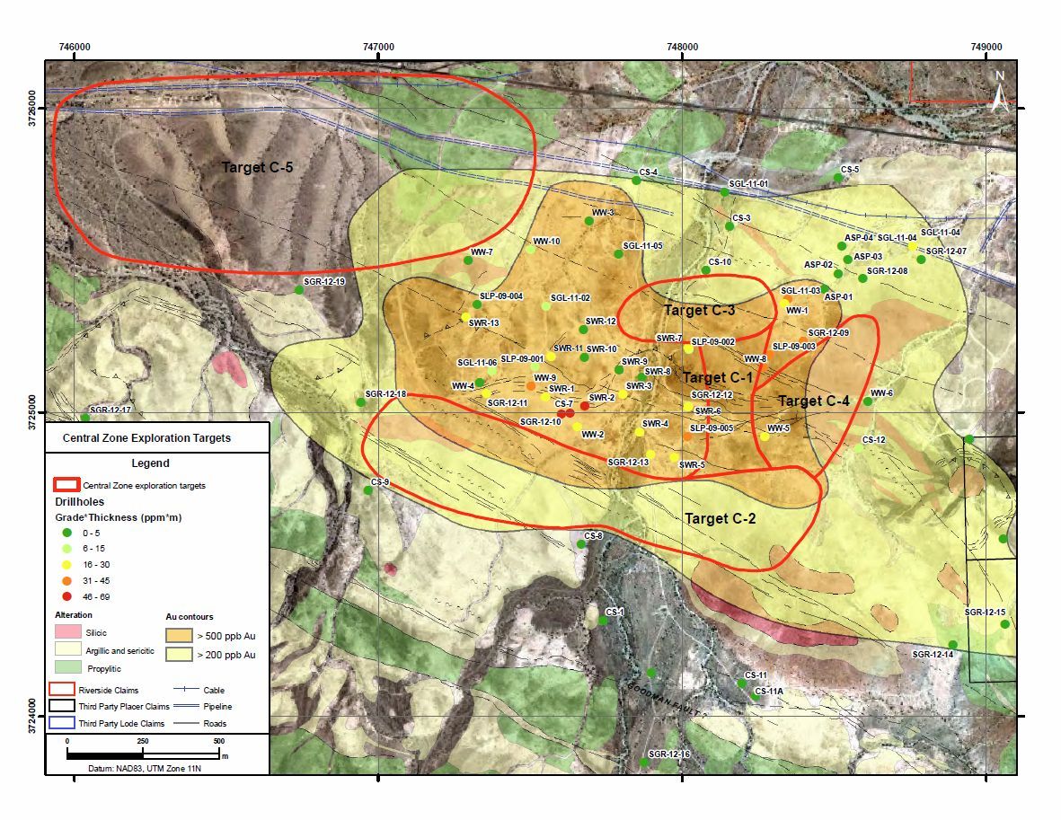Map showing contaminant plumes around a location, with red outlines and color-coded zones.