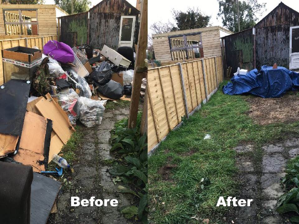 before and after rubbish cleaning