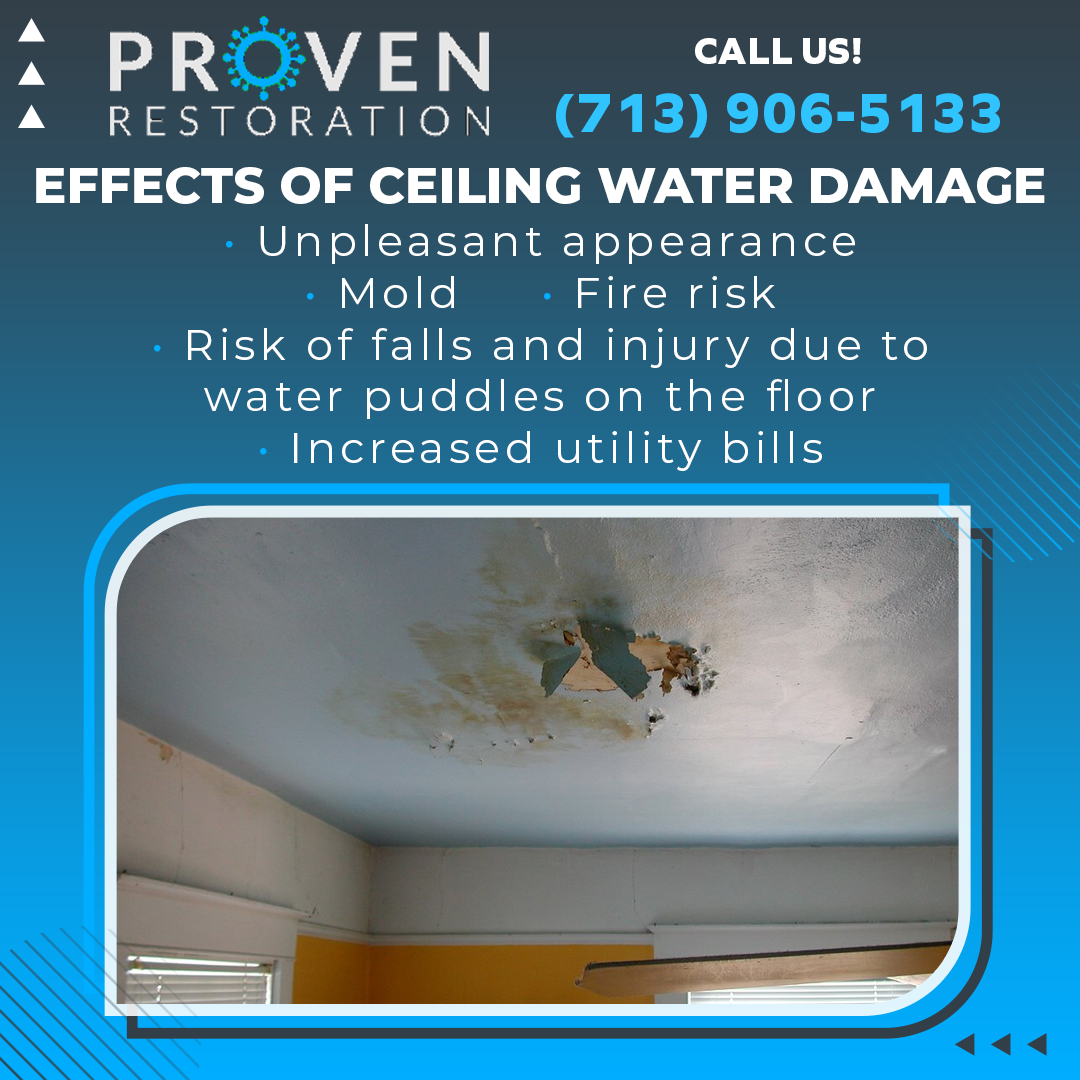 Damaged ceiling drywall