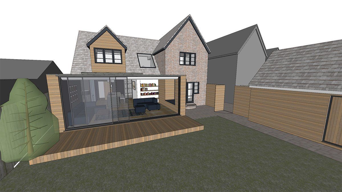 virtual view of home from backyard