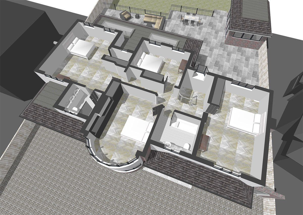 3D virtual view of first floor plan